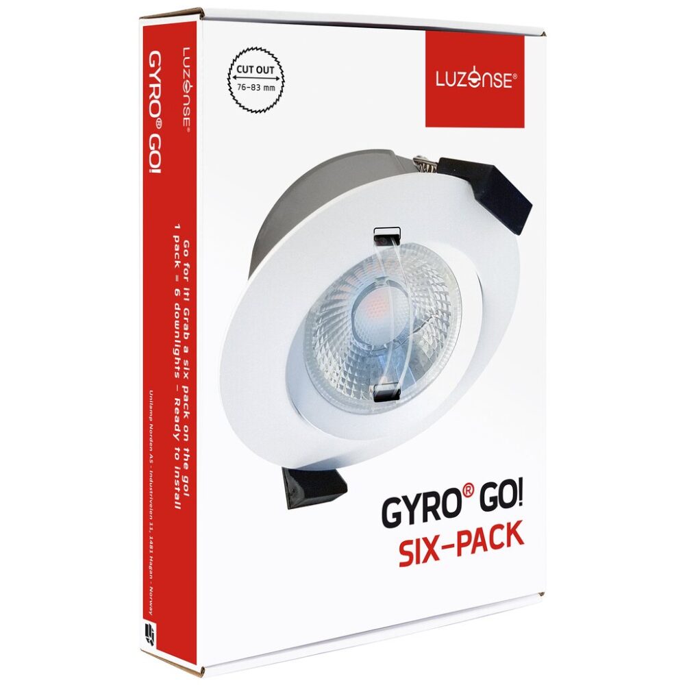 Gyro Go! 6x8W 700lm 2700K IP44 Hvit #1