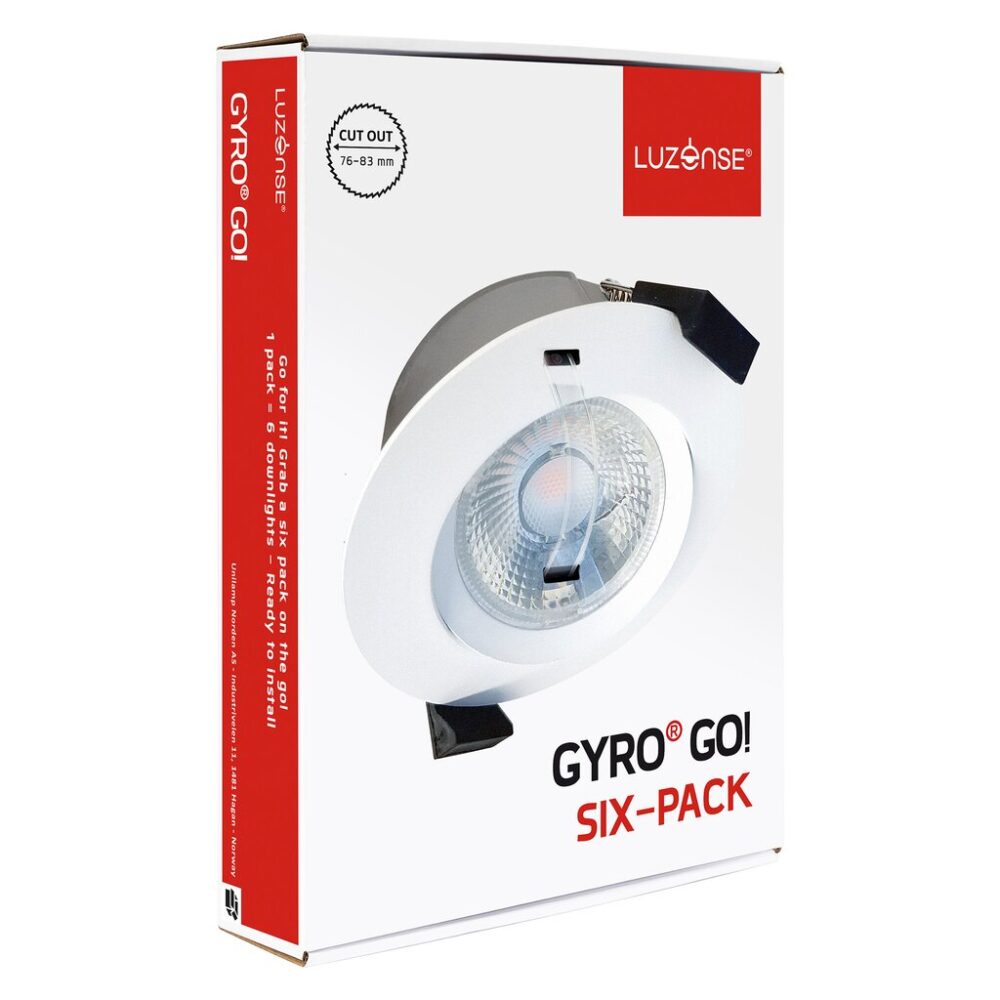 Gyro Go! 6x8W 720lm 3000K IP44 Hvit #1