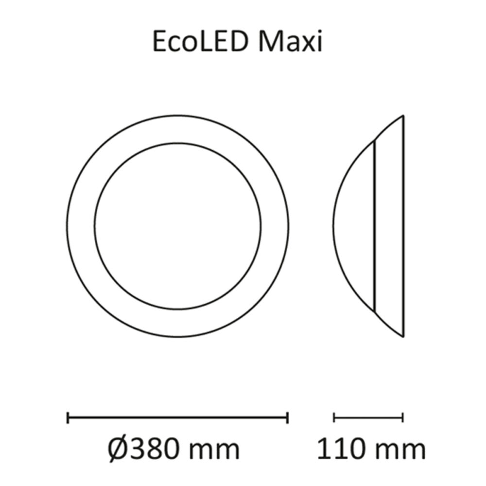 EcoLED Maxi 18W 2000lm 3000K IP21 Hvit #5