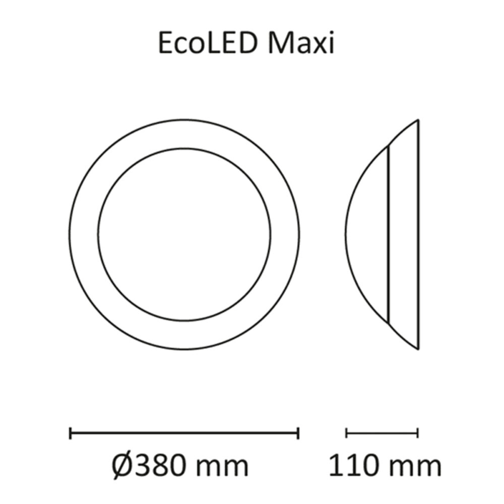 EcoLED Maxi 19W 2000lm 3000K IP21 Sensor Hvit #8